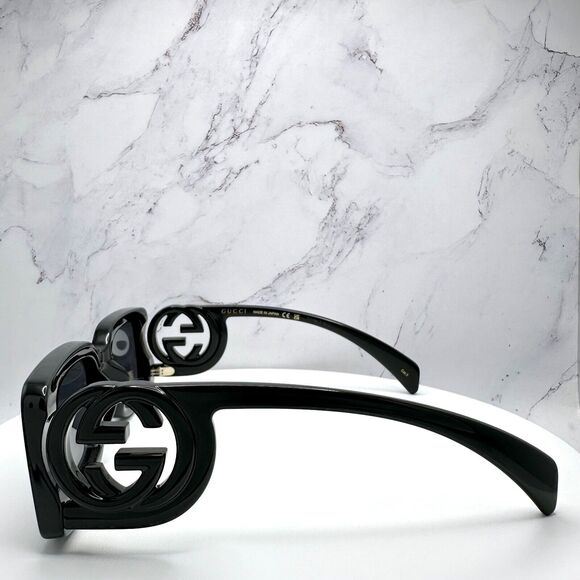 New GUCCI Sunglasses Black Square Rectangular All Black main image 8